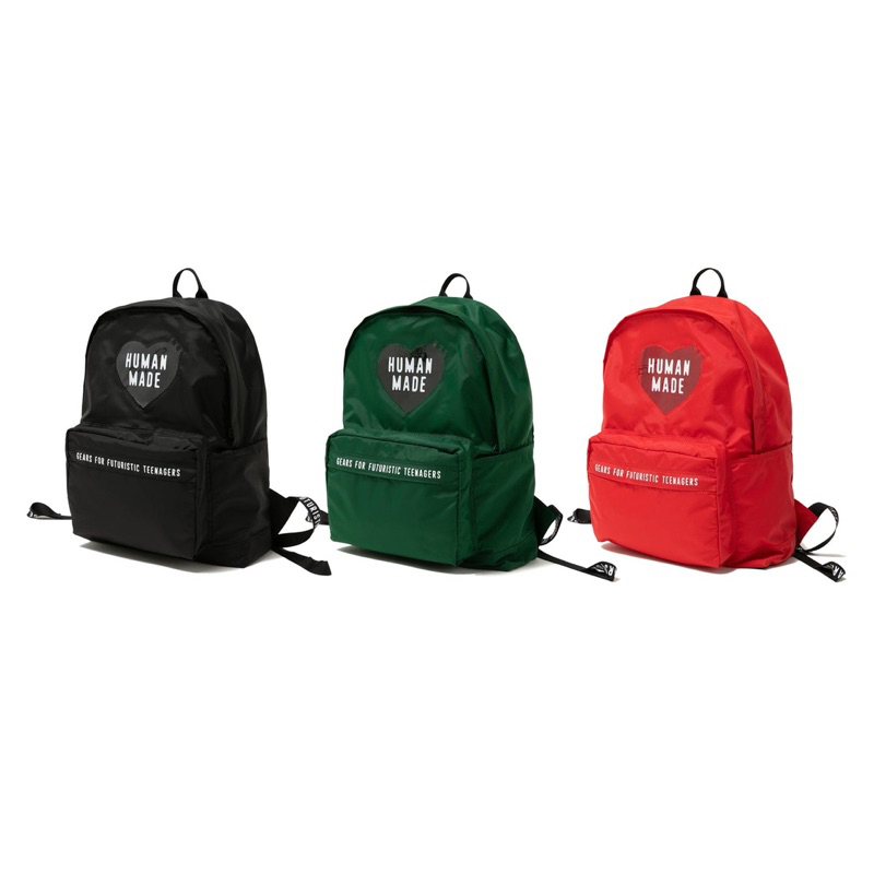 全新HUMAN MADE 23SS NYLON HEART BACKPACK 尼龍愛心後背包小書包