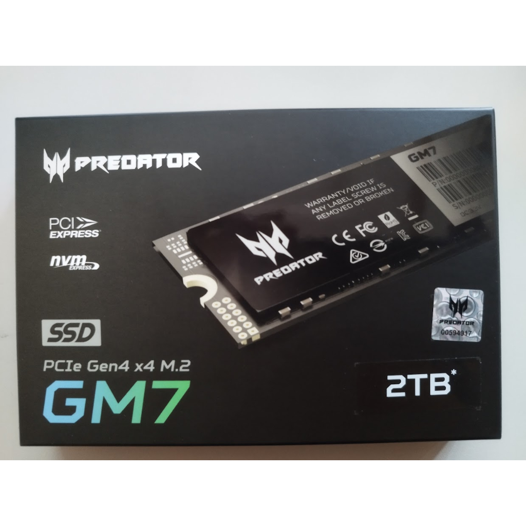 Acer Predator GM7-1TB NVMe1.4 ゲーミングSSD M.2 2280 PCIe Gen4 x