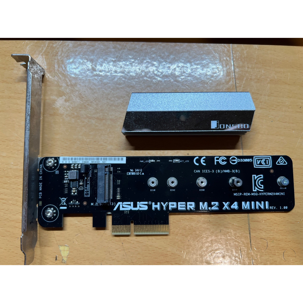 ASUS 華碩 Hyper M.2 X4 Mini 擴充卡 PCI-E轉M2 + Jonsbo M.2 散熱片 | 蝦皮購物