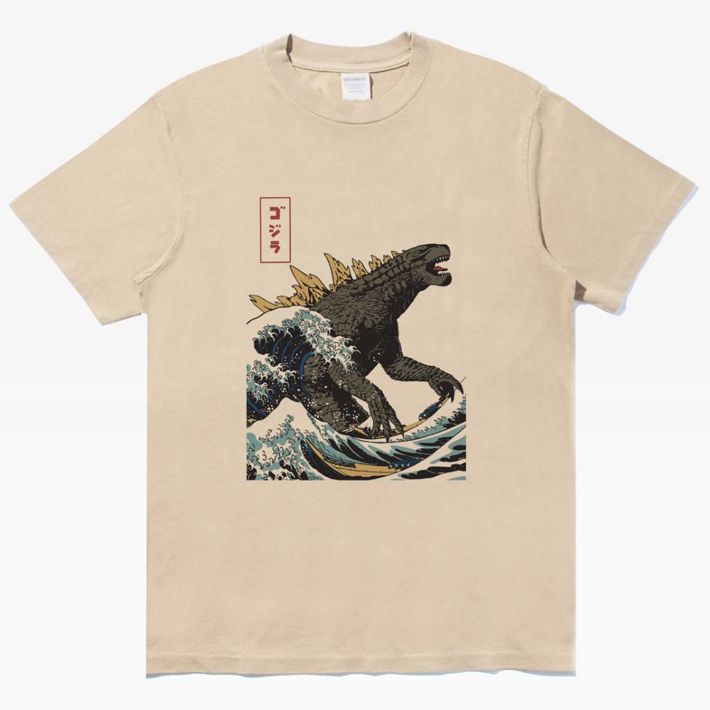 Godzilla Hokusai Monster 授權中性短袖T恤 5色 哥吉拉怪獸服飾浮世繪日本藝妓武士Kaiju | 蝦皮購物