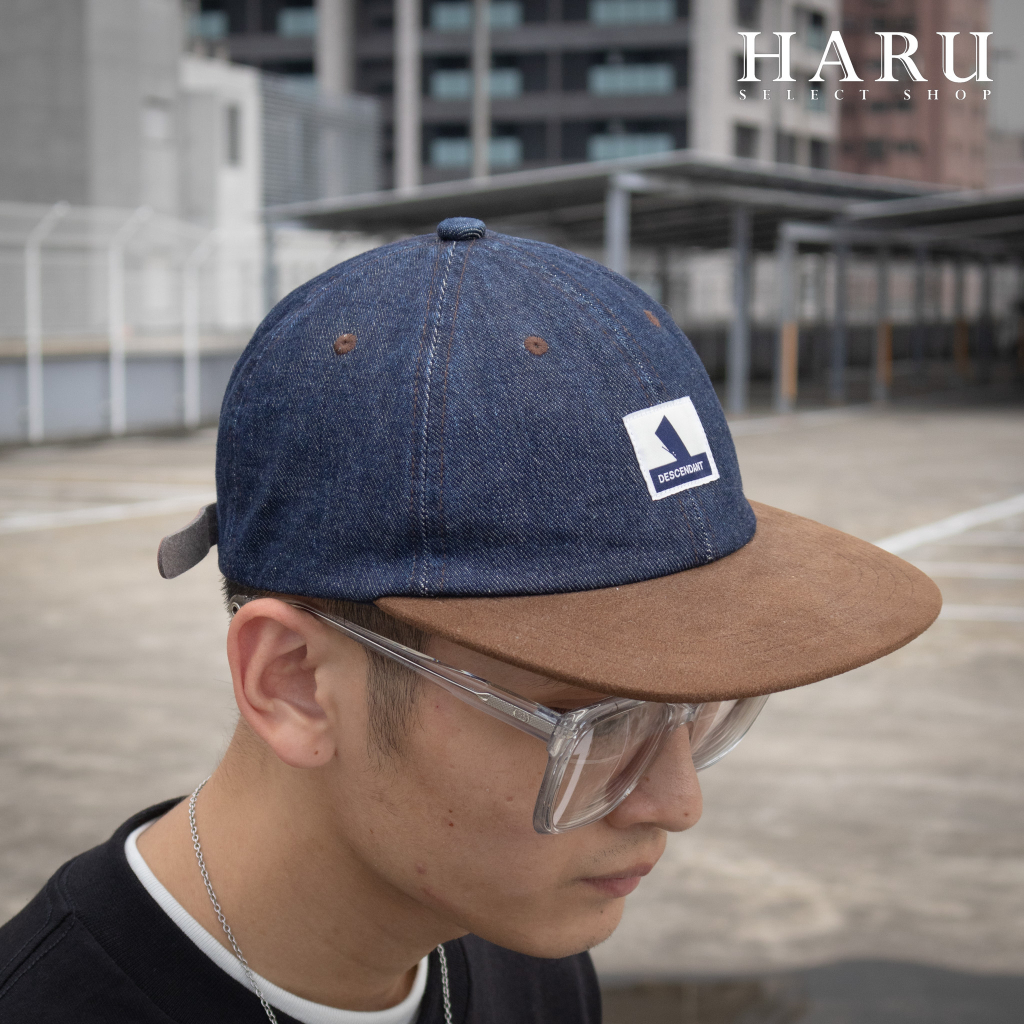 ☆HAru☆ DESCENDANT SPY HOP 6PANEL CAP 粗斜紋 牛仔 棕色 可調扣 皮革 板帽