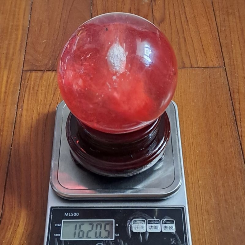 熔煉球、溶煉水晶球、風水球，114mm，淨重1620.5g，透光，成色完美