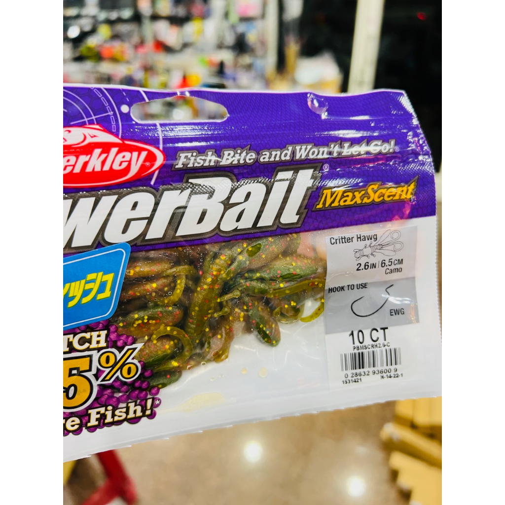 Leurre Berkley PowerBait Maxcent D Worm Critter Hog - Noir, Leurre Souple Pour Pêche