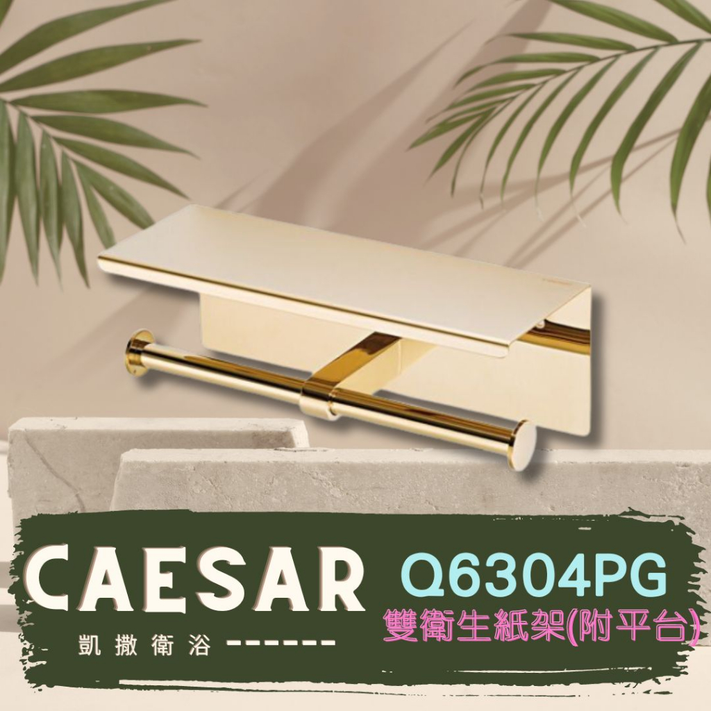 Caesar 凱撒 Q6304pg 平台雙衛生紙架 304不鏽鋼 Pvd金 浴室配件 衛生紙架 平台架 蝦皮購物 6846