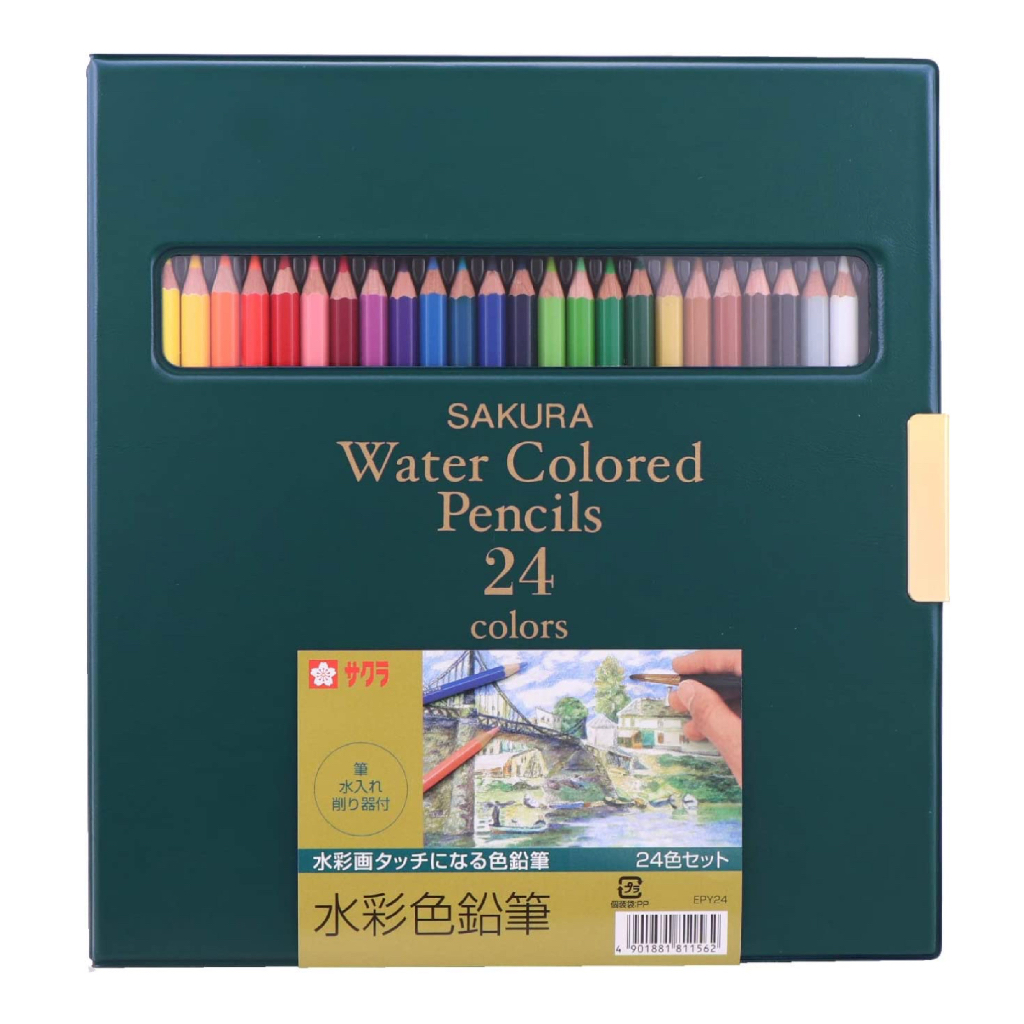 現貨］日本文具櫻花SAKURA 水彩色鉛筆水溶性彩色鉛筆24色| 蝦皮購物