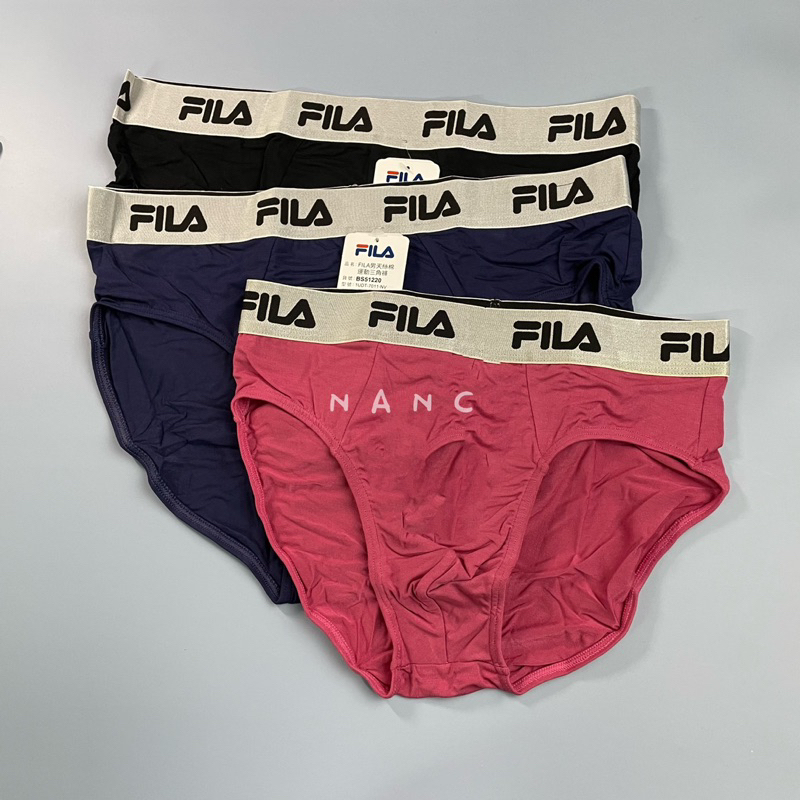 FILA 天絲 棉 運動 三角褲 吸排 男生 平口褲 三角 內褲 透氣 吸汗 吸濕排汗 銀離子 素色 桃 粉 黑 楠希 | 蝦皮購物