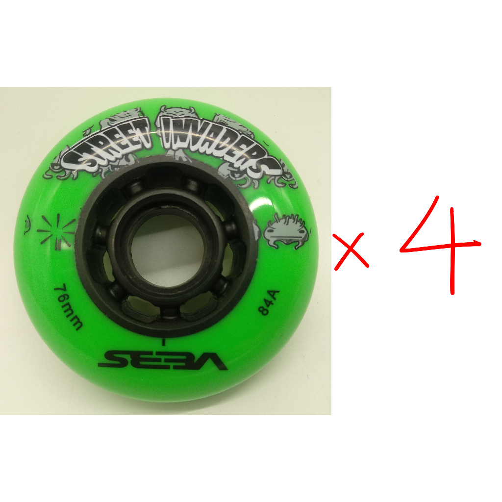 全新現貨76mm SEBA 84A直排輪子4個綠色運動用品 inline skates wheels roller | 蝦皮購物
