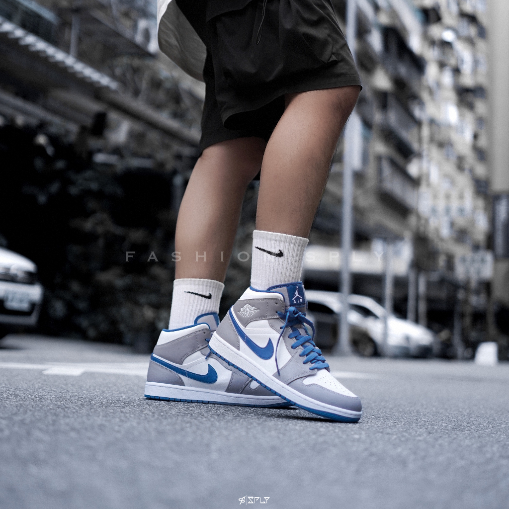 Fashion SPLY】Air Jordan 1 Mid True Blue 灰白藍DQ8426-014 2167