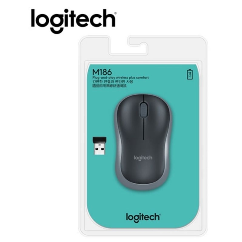 Logitech羅技 M186無線滑鼠 T41126 蝦皮購物 