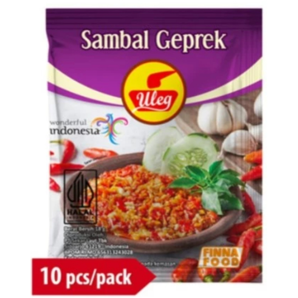 FINNA SAMBAL ULEG TERASI / KEMIRI / TERI/ RAWIT 印尼辣椒醬10入