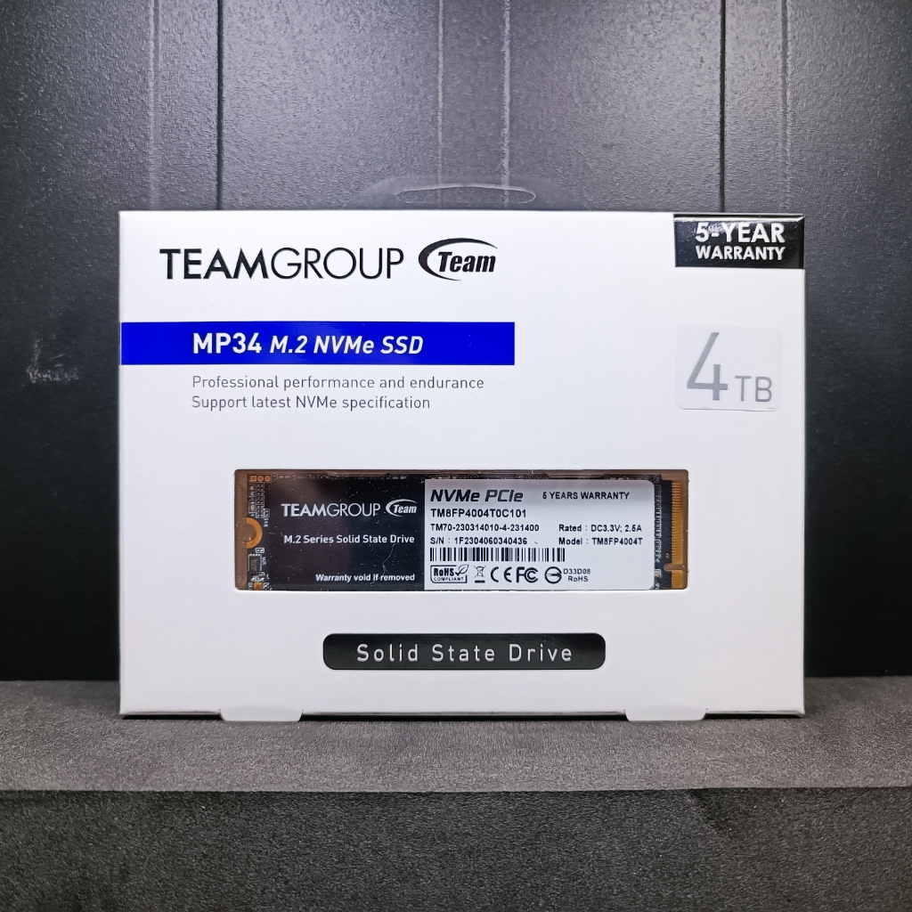 現貨優惠✨【TEAM 十銓】MP34 4TB M.2 PCIe Gen3 SSD 固態硬碟4T TLC