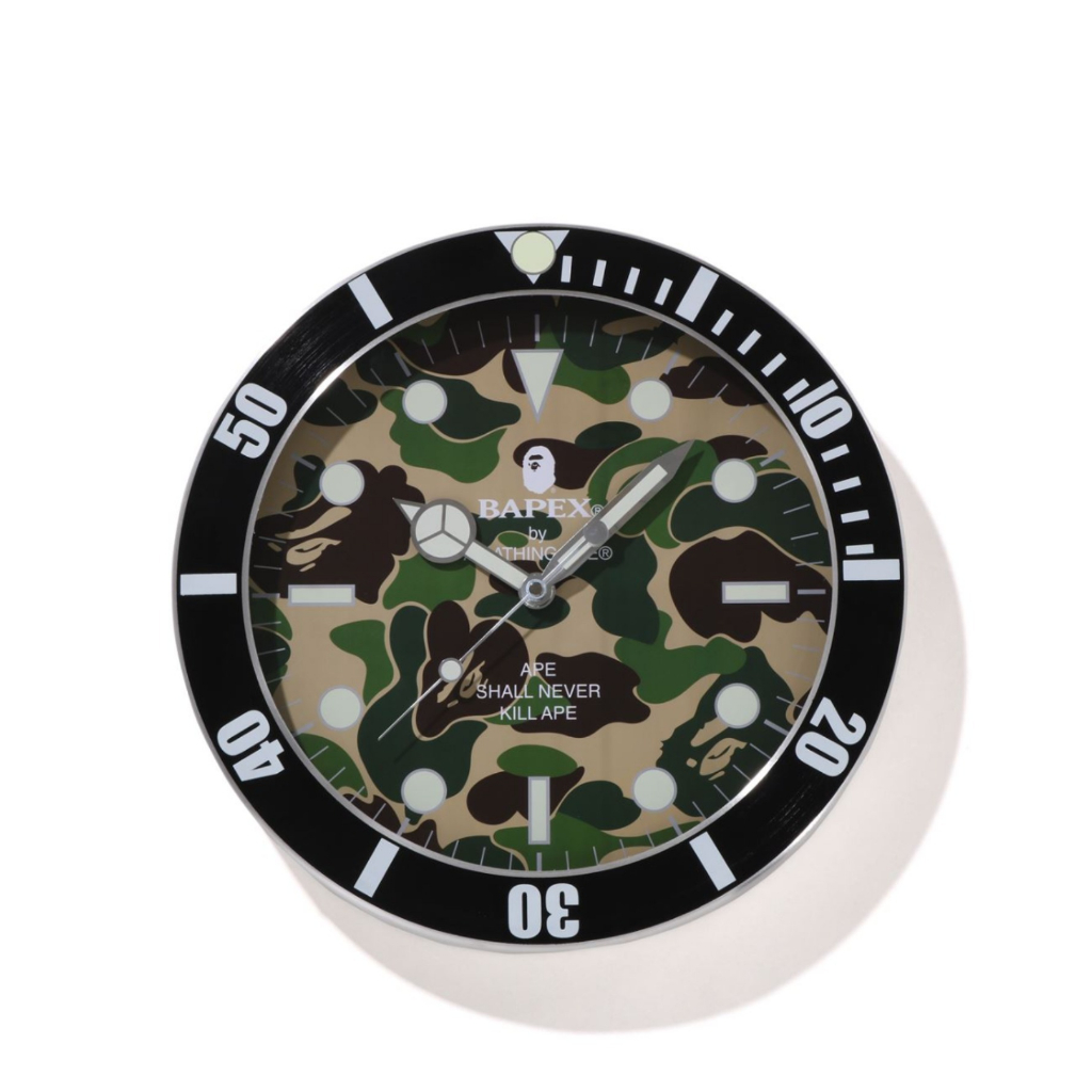 XENO} 全新正品A BATHING APE ABC CAMO BAPEX WALL CLOCK M 迷彩掛鐘