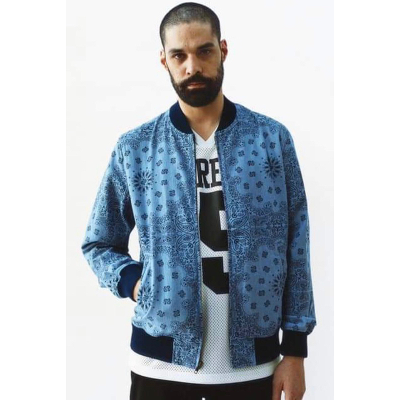 Supreme paisley denim bomber jacket 丹寧材質變形蟲圖案外套夾克