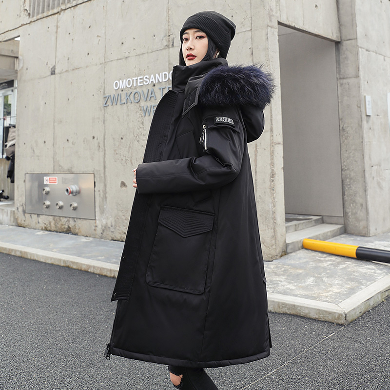 中長版羽絨外套 大毛領 拆卸連帽情侶羽絨服 迷彩 戶外工裝羽絨外套 保暖外套 冬天外套 多口袋 長版羽絨外套 | 蝦皮購物