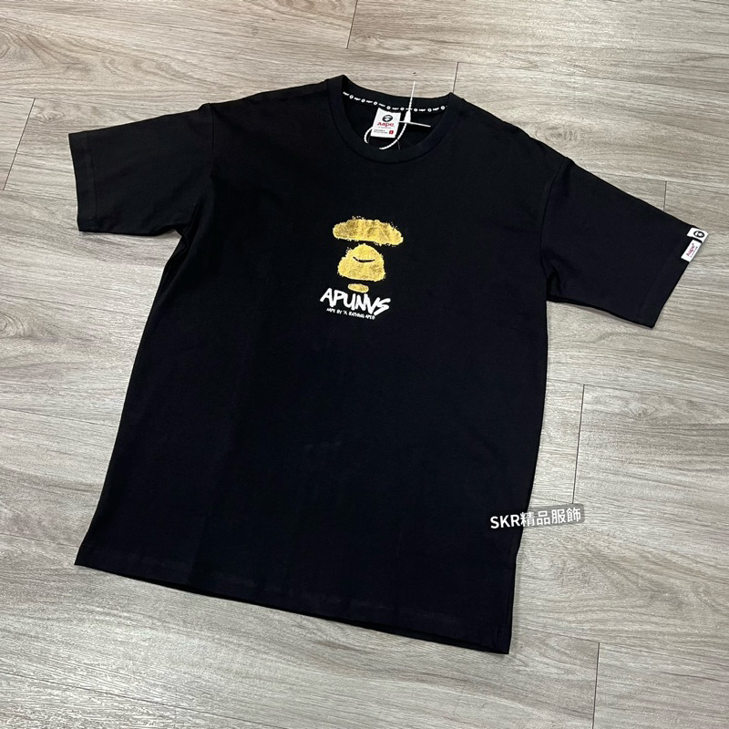[SKR精品服飾]AAPE 燙金猿人logo 短袖T恤 | 蝦皮購物