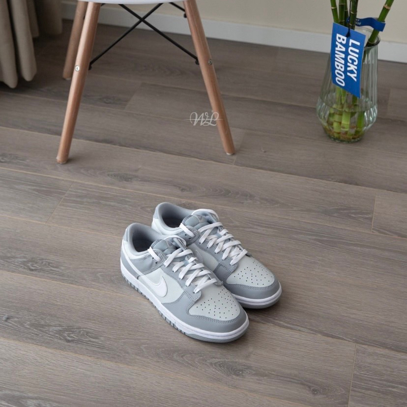 ES- 現貨+預購Nike Dunk Low 灰白白灰經典低筒百搭休閒鞋GS 大童