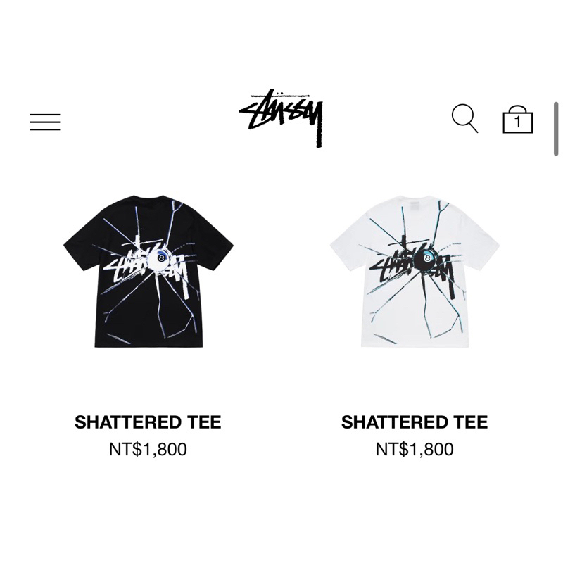 美國🇺🇸STUSSY shattered TEE 撞球🎱短袖T恤潮流八號球嗚嗚美版寬鬆