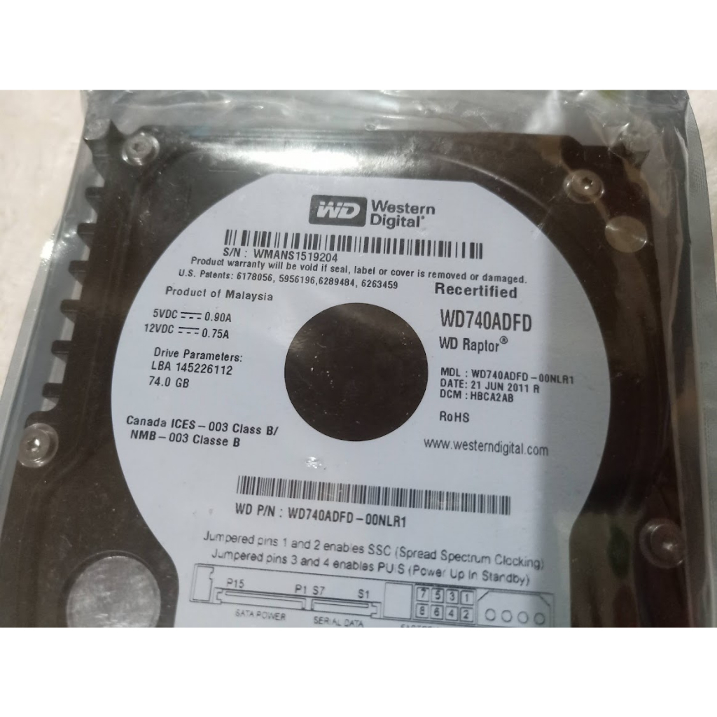 WD Raptor 暴龍 萬轉 10000 RPM WD740ADFD 74G 3.5吋硬碟 | 蝦皮購物