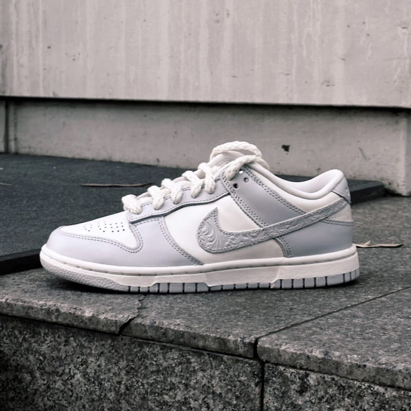 BLS • 23.5現貨W Nike Dunk Low Needlework 灰白浮雕骨白FJ4553-133