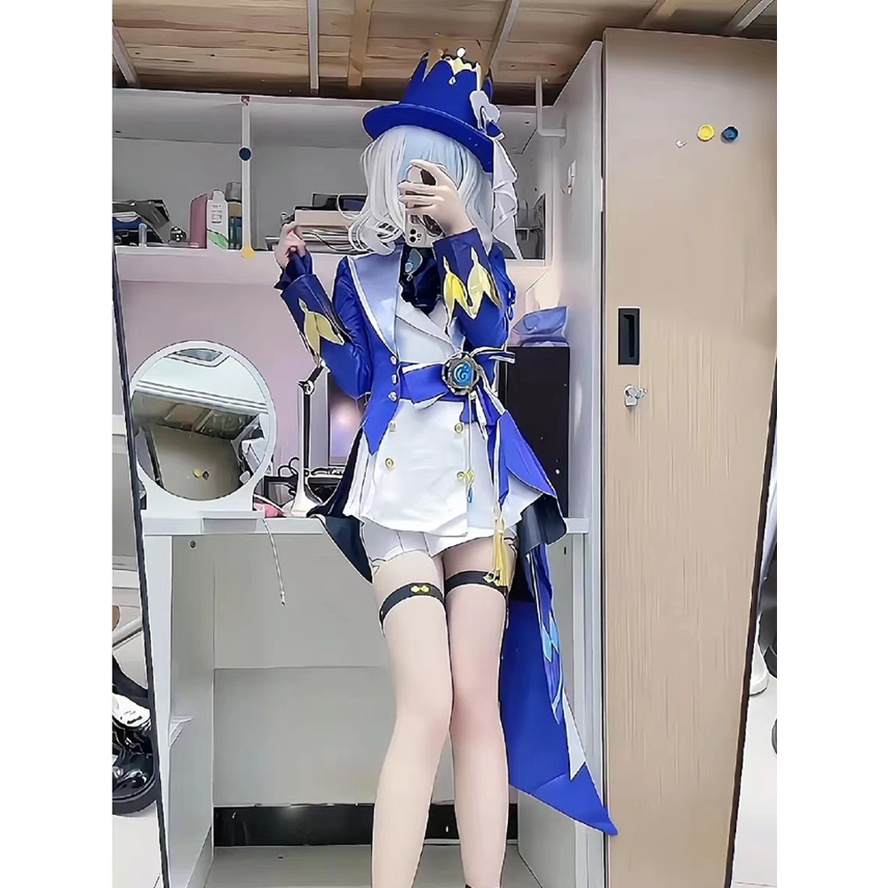 台灣出貨原神楓丹水神芙卡洛斯芙寧娜cosplay全套c服套裝水神COS服芙寧