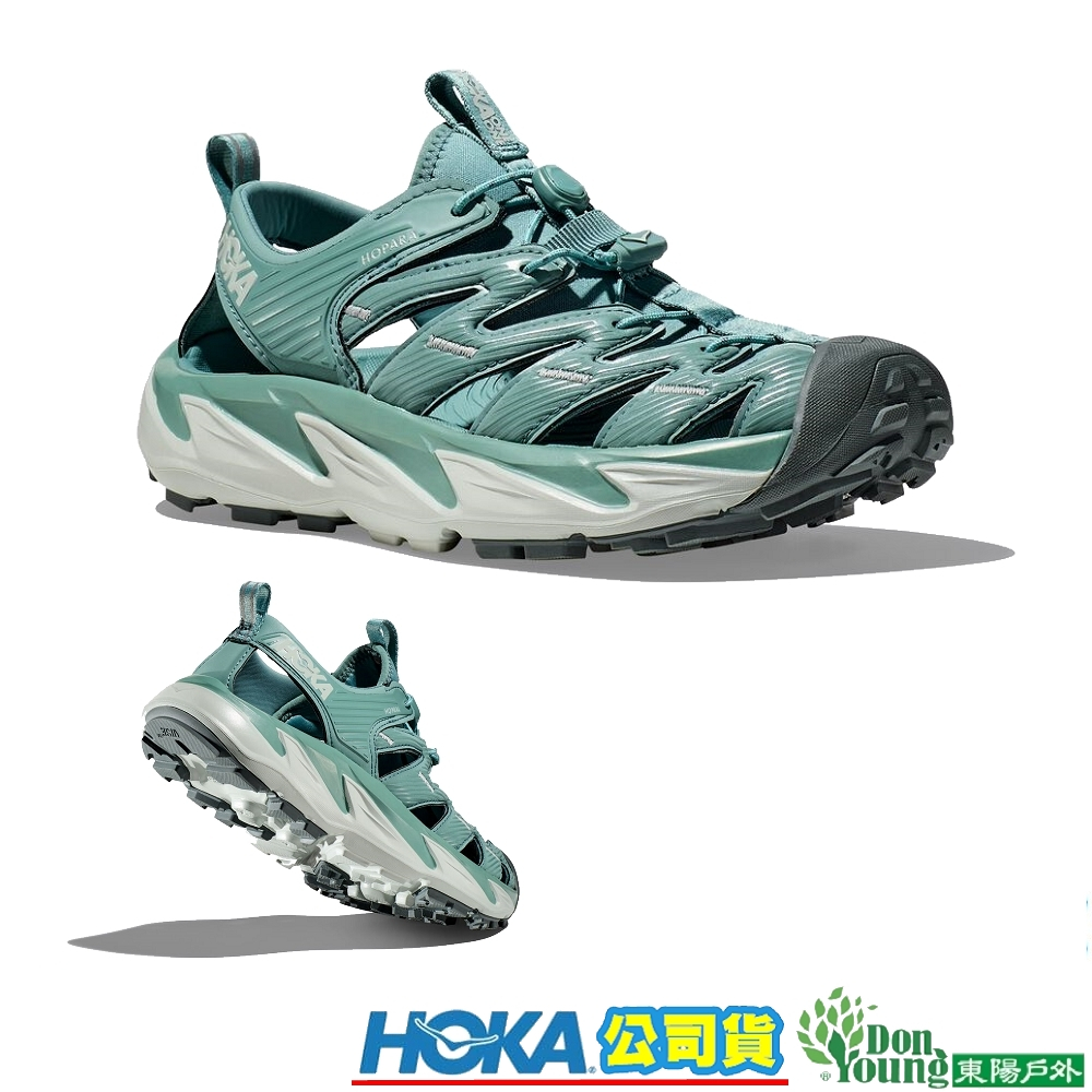 HOKA ONE ONE 】女款Hopara戶外越野涼鞋/輕巧舒適灰綠/銀灰