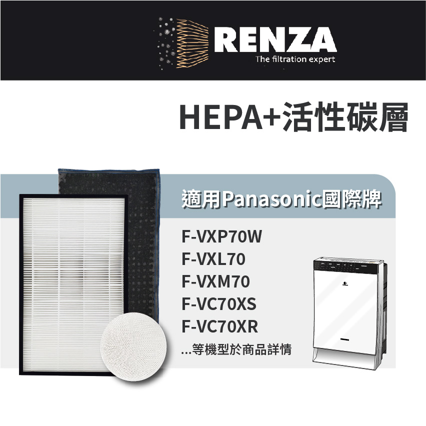 適用Panasonic 國際牌F-VXP70W F-VXL70 F-VXM70空氣清淨機HEPA+活性碳+