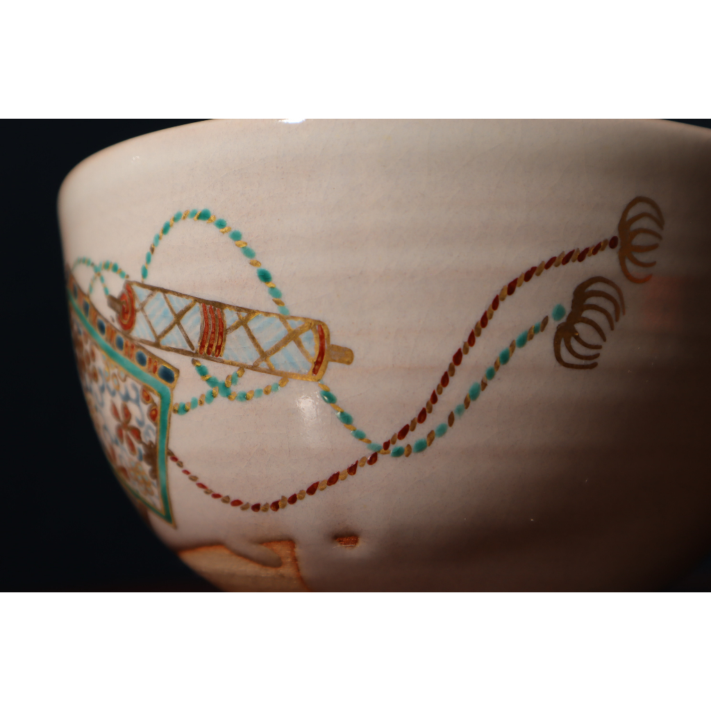 九谷 金彩色絵 庄三作 茶壷 煎茶(A374)