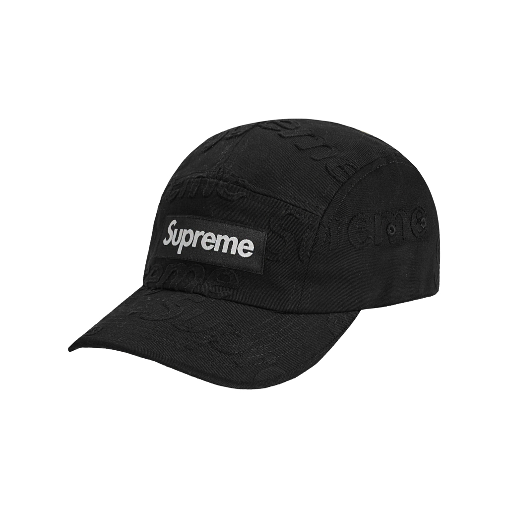 SUPREME LASERED TWILL CAMP CAP BLACK 彎檐五分割帽⫷ScrewCap