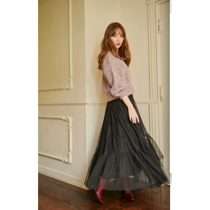 二手正品Her lip to♡Lace-Trimmed Satin Cami Dress 黑M | 蝦皮購物