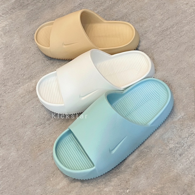 Nike Calm Slide 防水 全黑 奶茶 白 薄荷綠 拖鞋 厚底 男鞋 女鞋 蝦皮購物