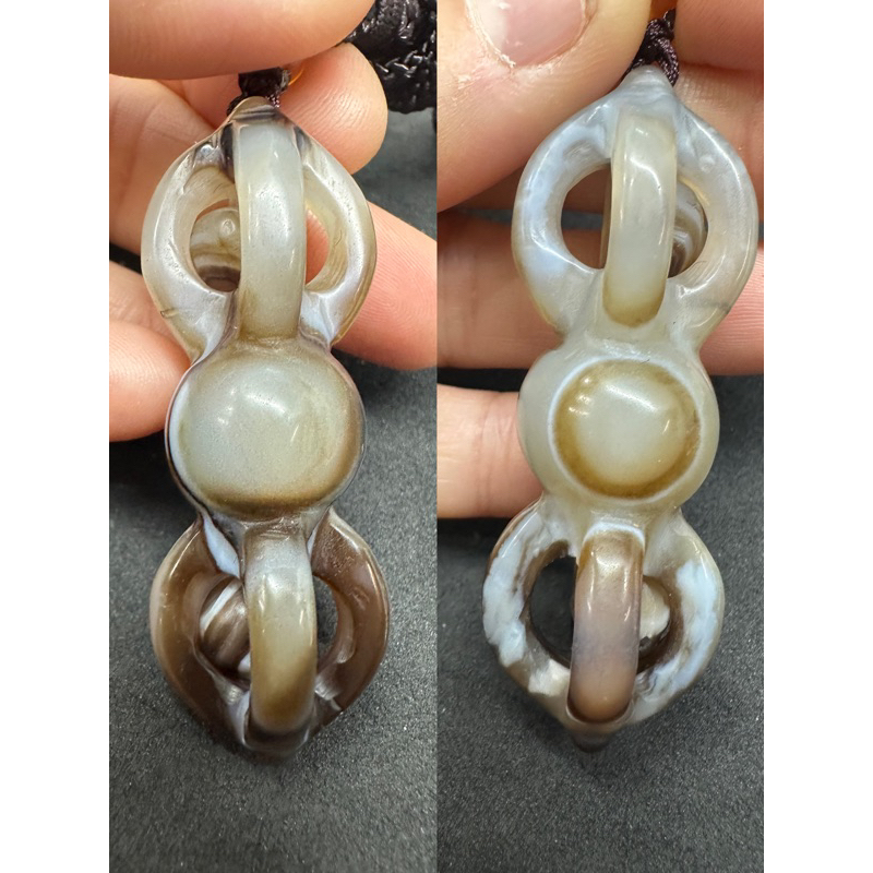 D9194 天然西藏原礦金剛杵九頁岩天眼珠九頁岩天珠項鍊| 蝦皮購物