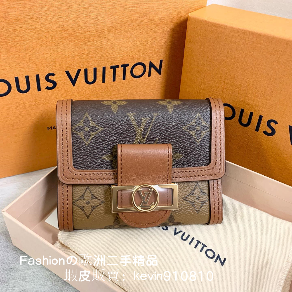 Authentic LOUIS VUITTON Monogram portefeuille Dauphine M68746 Chain wallet  #