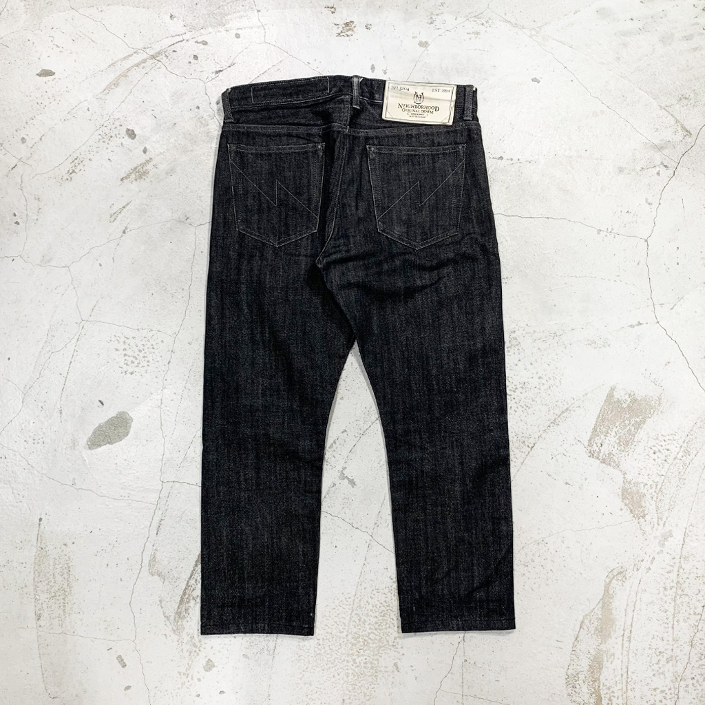 工工】二手NEIGHBORHOOD RIGID.DP Narrow / 14OZ-PT Jeans 早期牛皮白