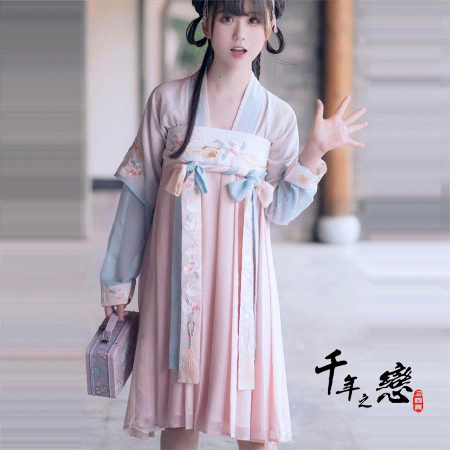 現貨 千年之戀 古風服飾 雲兔 改良漢服 對襟 齊胸襦裙 古裝綉花仙女裙 古風日常 漢元素 中國風服飾【CL014】 | 蝦皮購物