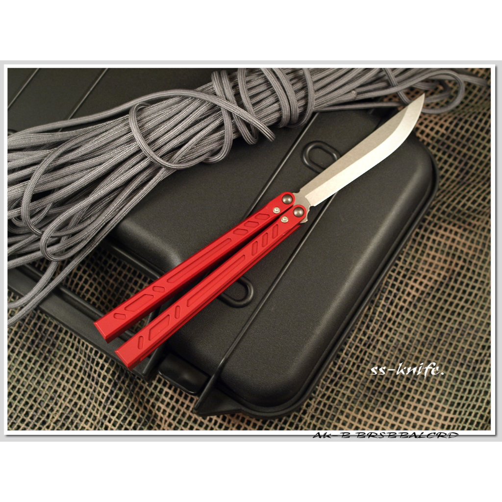 BRS BAREBONES Aluminum ChannelLIVE Red 154CM鋼 紅鋁柄蝴蝶刀(不二價) 蝦皮購物