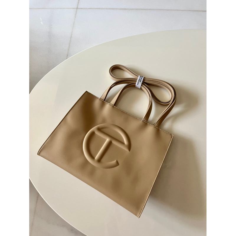 Telfar cream shopping discount bag