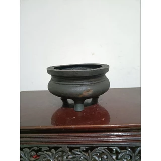 銅炉 香炉【福地洞天】 三足竹節紋香炉 宣徳炉 茶道香道具 工芸品 置物