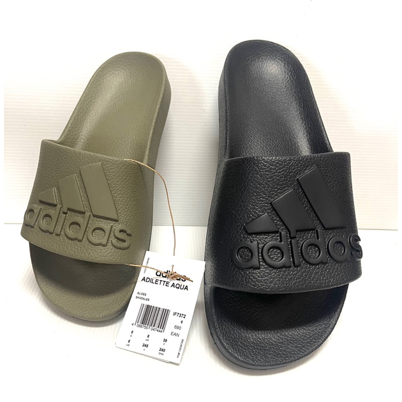 ADIDAS ADILETTE AQUA 愛迪達立體logo防水拖鞋 軍綠色拖鞋 IF7372 | 蝦皮購物