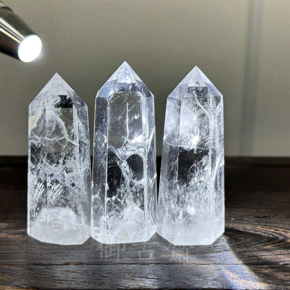 御古齋】精選天然清透料白水晶柱六角水晶柱趨吉避凶招財聚氣增強磁場
