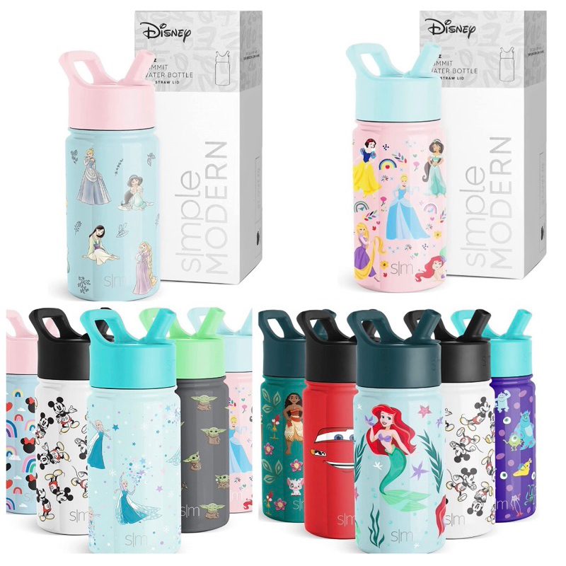 Simple Modern Disney Princesses Kids Water Bottle -Princesses