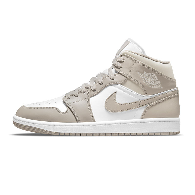 Air Jordan 1 休閒鞋Mid Linen White 亞麻米白男款554724-082 [現貨