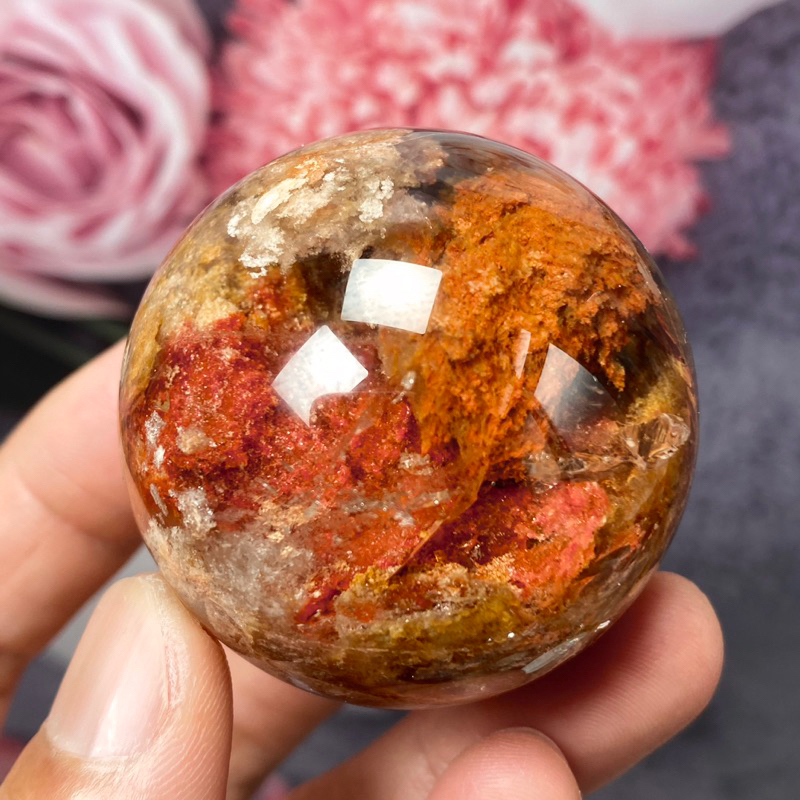 奇幻晶球》四季幽靈球幽靈有景顏色鮮明水晶球晶體清透46.1mm G0189 