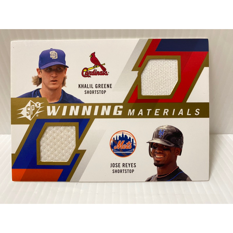 【ES-741】 MLB 聖路易紅雀 KHALIL GREENE 紐約大都會 JOSE REYES 背面白邊 物品卡 | 蝦皮購物