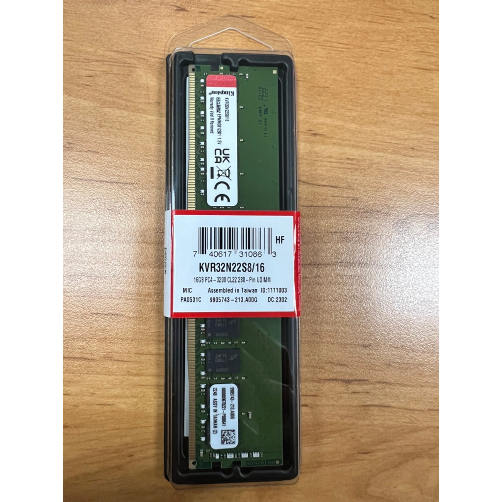 Kingston金士頓16GB DDR4-3200 (KVR32N22S8/16)記憶體自售| 蝦皮購物