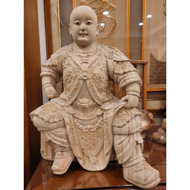 大量入荷 修緣佛像文物館】1尺3身太子中壇元帥江西小葉樟神像佛像神明宴王 絵画/タペストリー