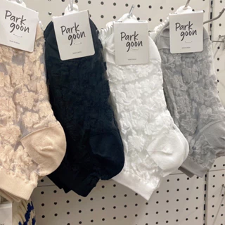 韓國帶回 park goon透視性感鏤空透膚紗網襪 蕾絲襪 短襪 水晶襪