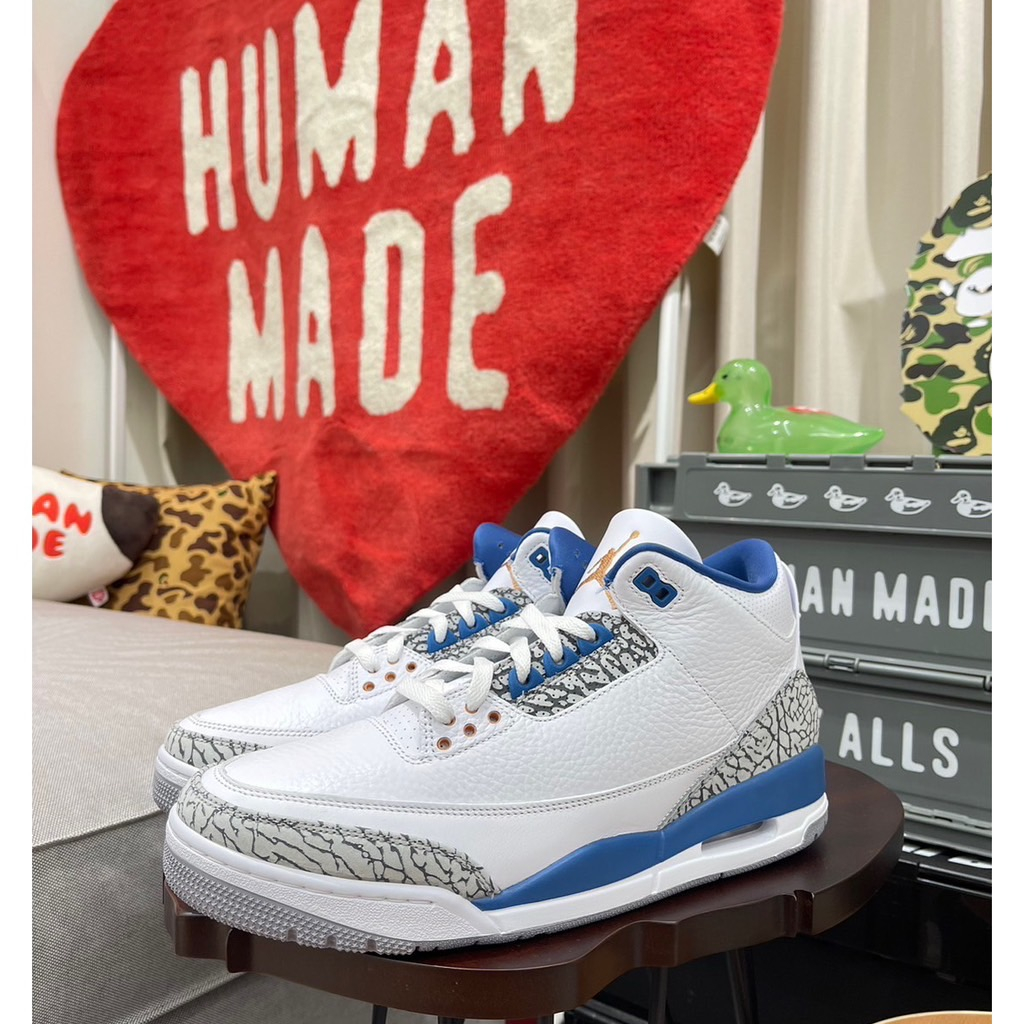 pangka©NIKE AIR JORDAN 3 RETRO WIZARDS 白藍爆裂紋籃球鞋CT8532-148