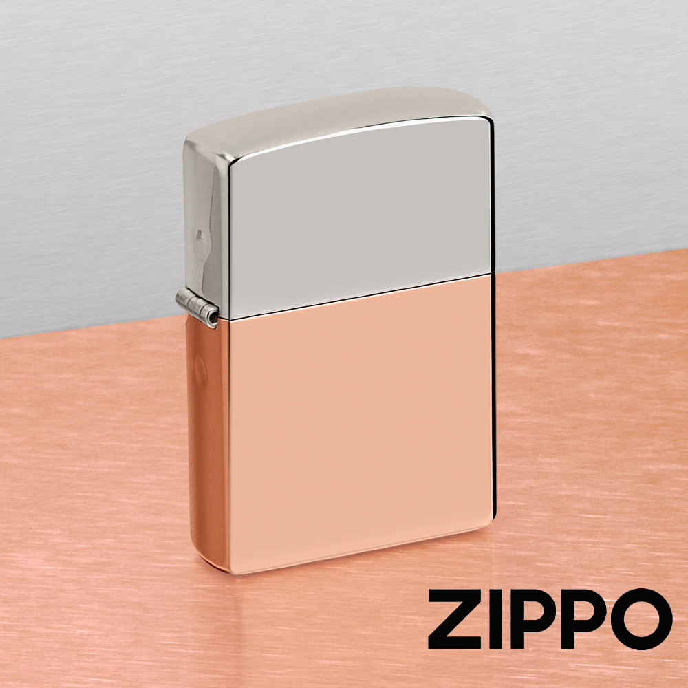 ZIPPO 純銀純銅雙金屬防風打火機經典素面官方正版現貨限量禮物送禮終身