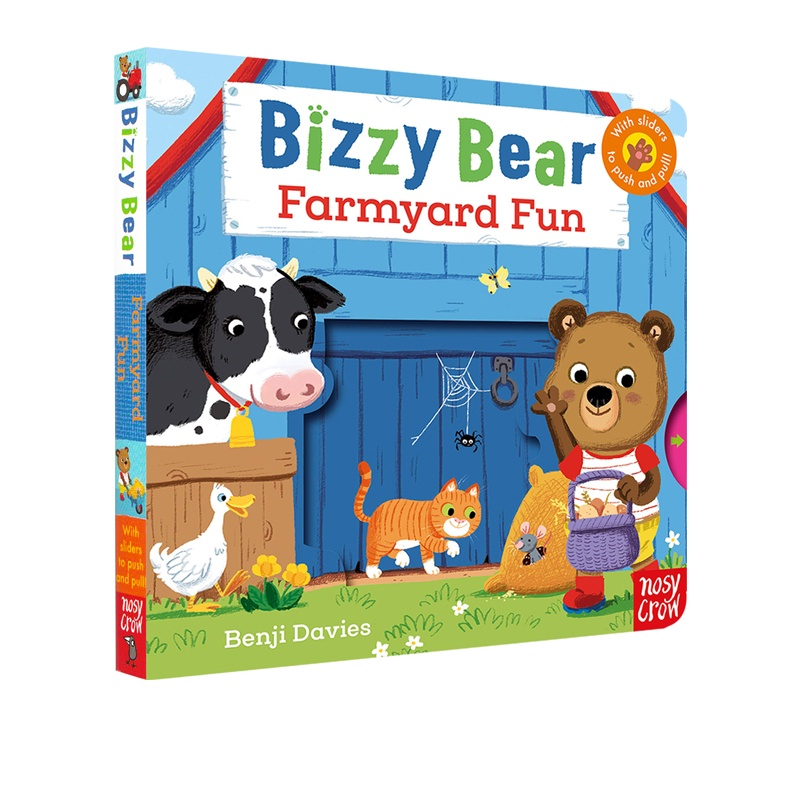 台灣出貨」送音頻英國正版Bizzy Bear 忙碌的小熊拉拉書推拉書操作翻翻