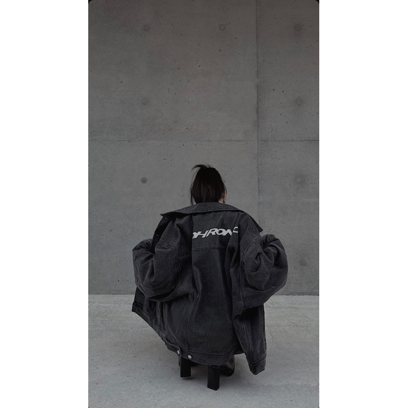 [CHRONIC] FTR LOGO DENIM JACKET WASHED DARK GREY/J-01單寧外套(M) | 蝦皮購物